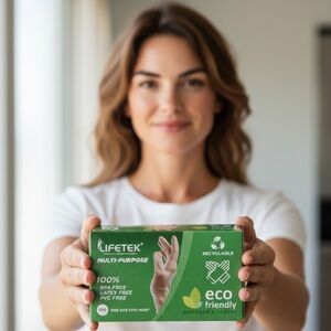 Lifetek Multi-Purpose Disposable Gloves 100ct BPA Free Latex Free Eco Friendly